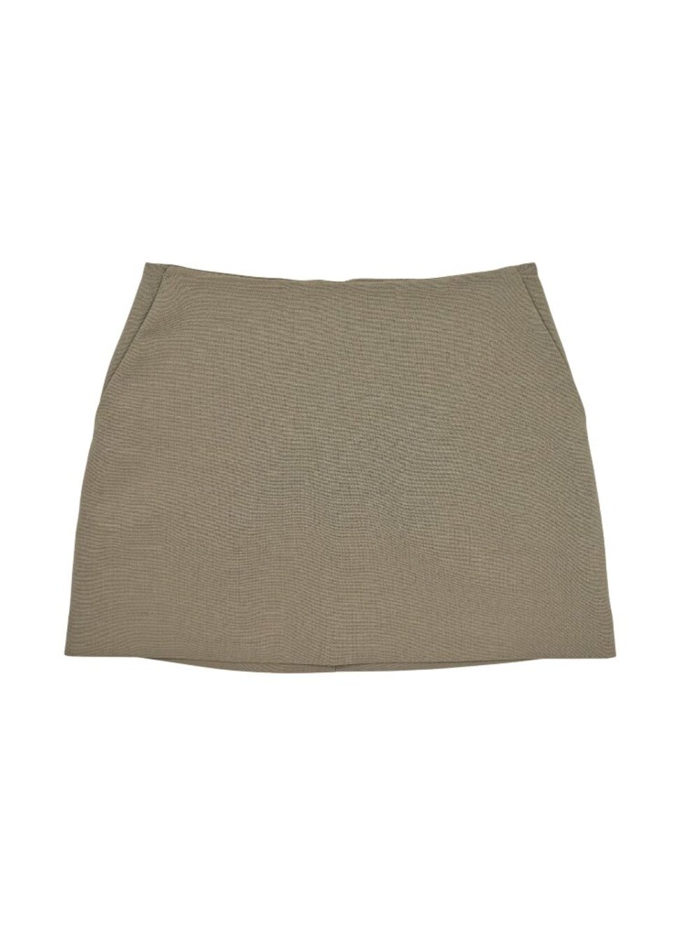 Venroy Scuba Wool Mini Skirt in Taupe